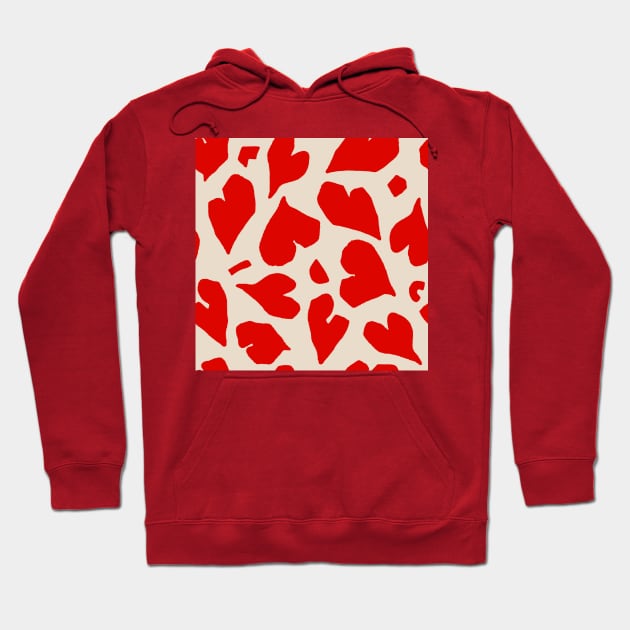 Red Matisse Hearts Hoodie by Carolina Díaz